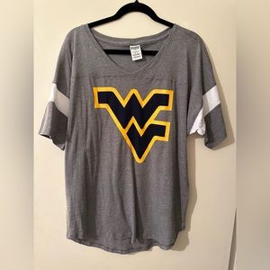 PINK West Virginia University Boyfriend V-neck Tee
